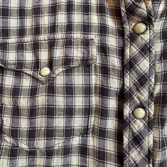 Lucky Brand Western-style check shirt size M - Picture 7 of 8